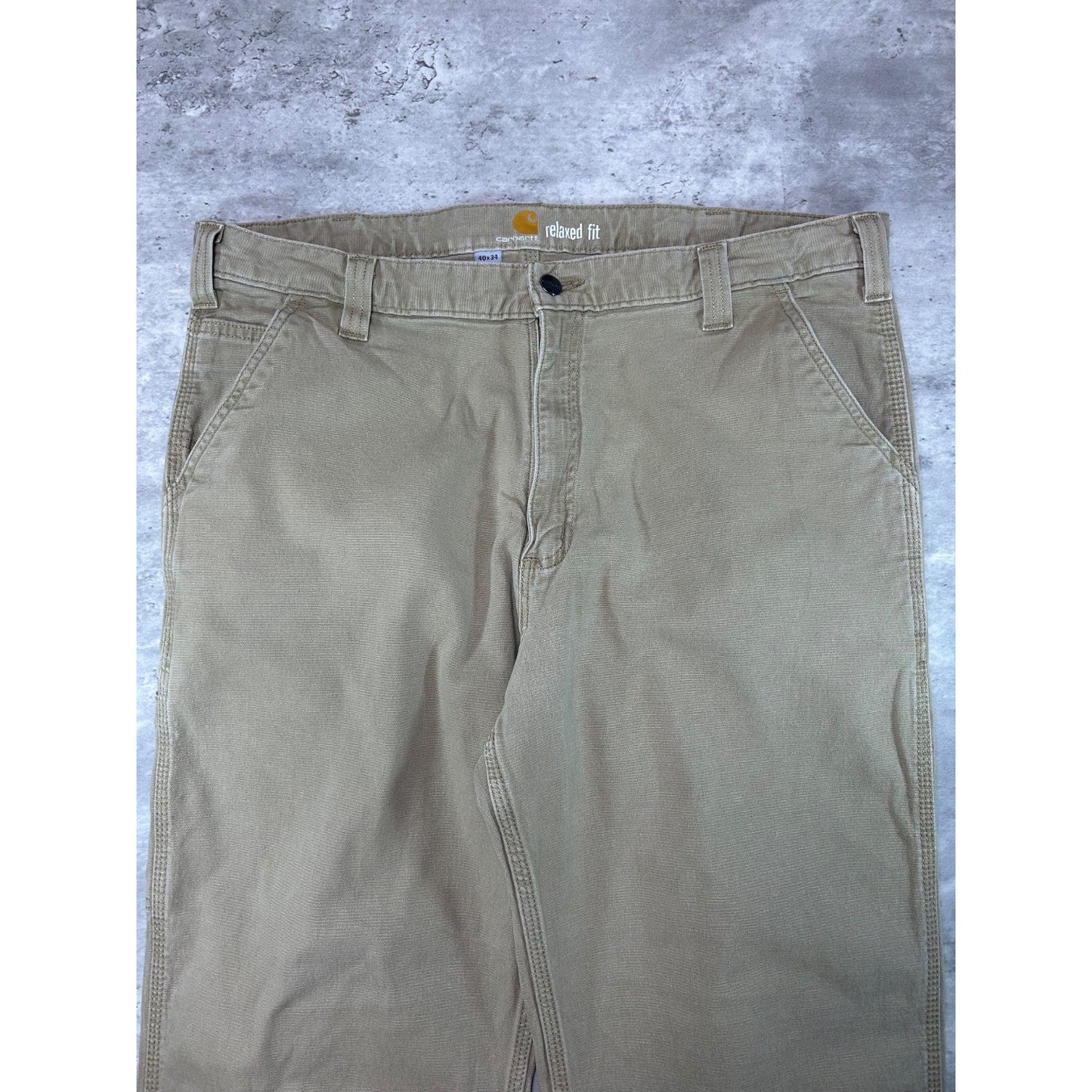 Carhartt Relaxed Fit Canvas Workwear Five Pocket Pants Size 39 Beige