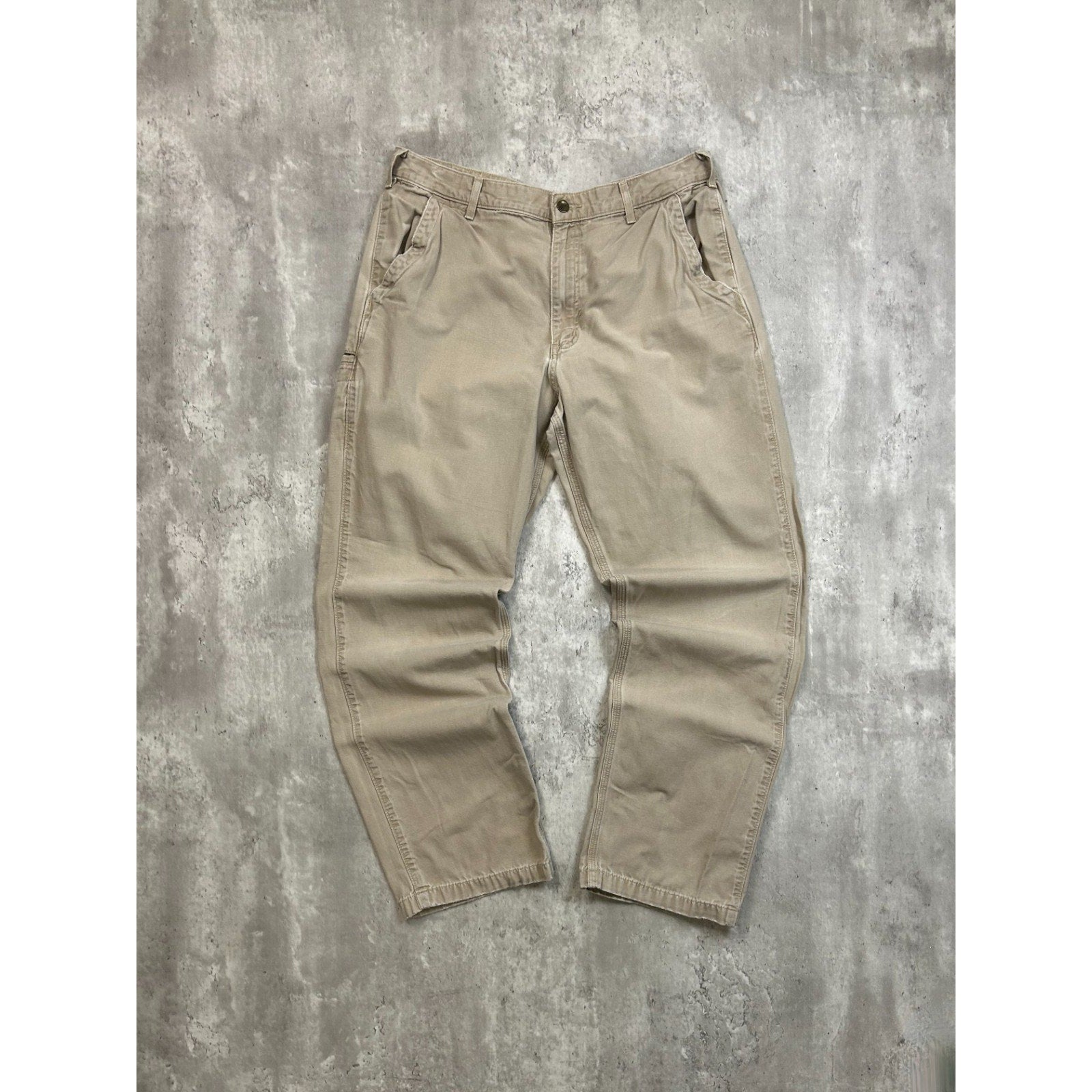 Vintage Carhartt Canvas Workwear Beige Five Pocket Pants Size 37
