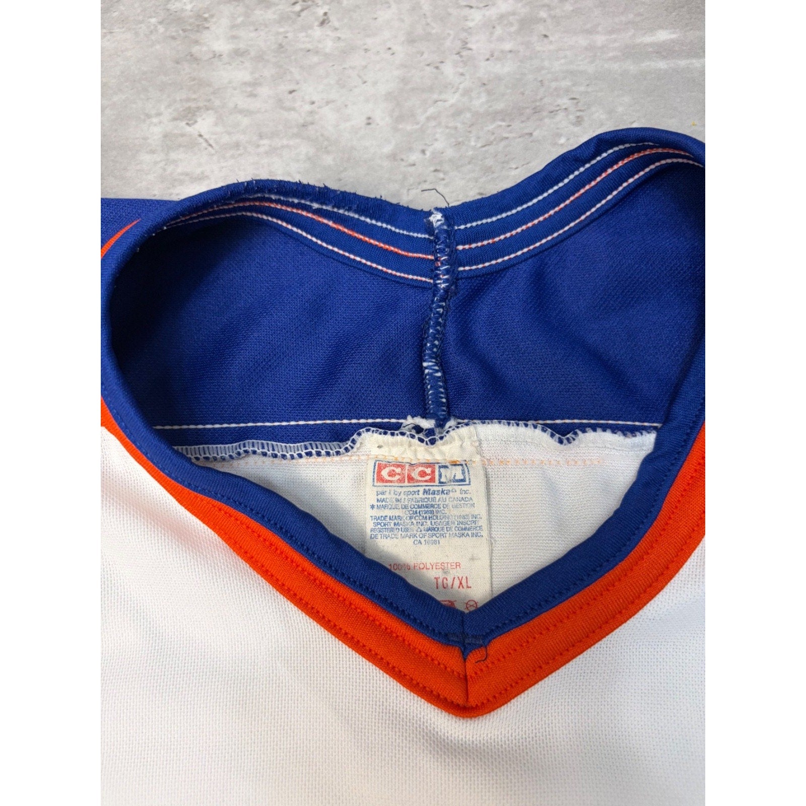 Vintage 1988 Edmonton Oilers NHL CCM Maska Hockey Jersey Size XL