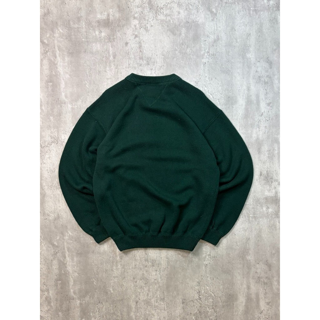 Vintage Tommy Hilfiger Embroidered Crest Pullover Knit Sweater Size Large