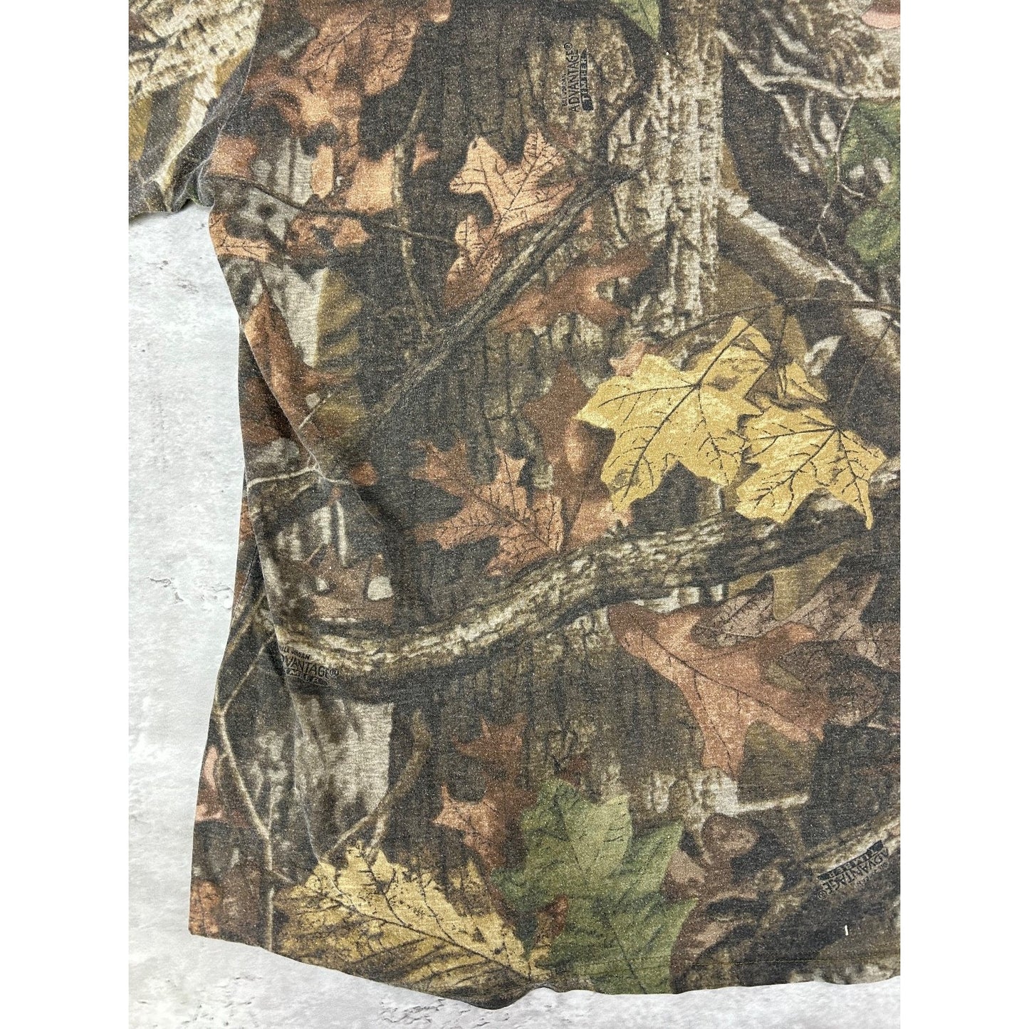 Vintage 90s Advantage Timber Tree Camo Hunting Long Sleeve T-Shirt Size XL