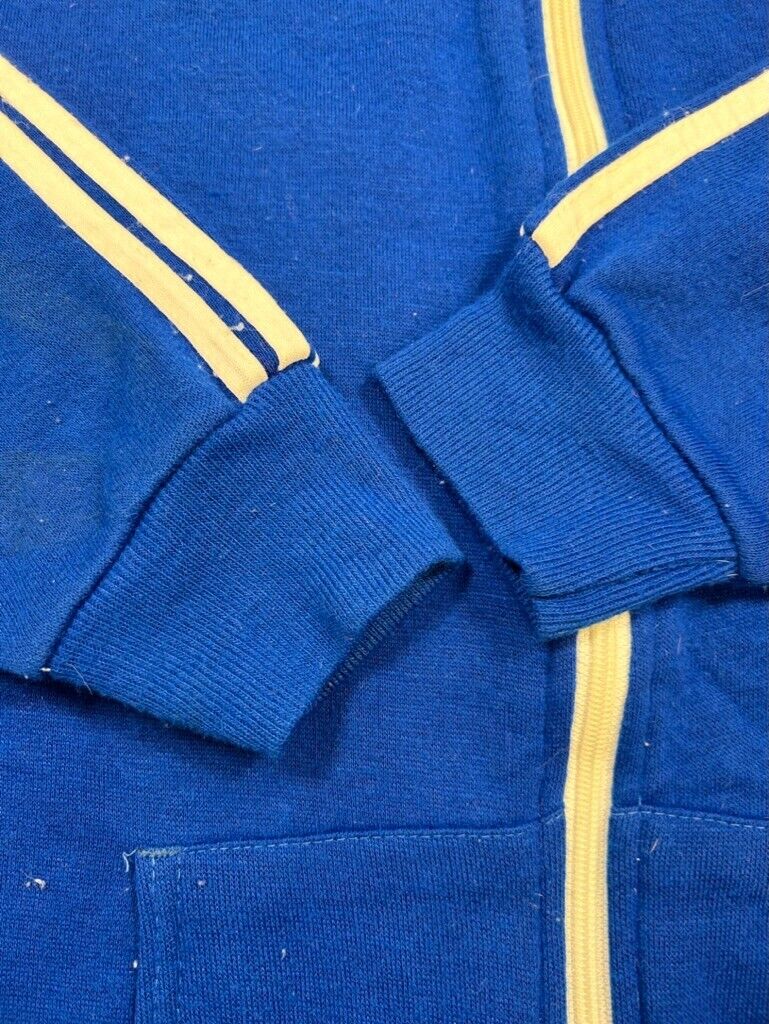 Vintage 70s/80s Striped Full Zip Tracksuit Sweatshirt Size Large Blue