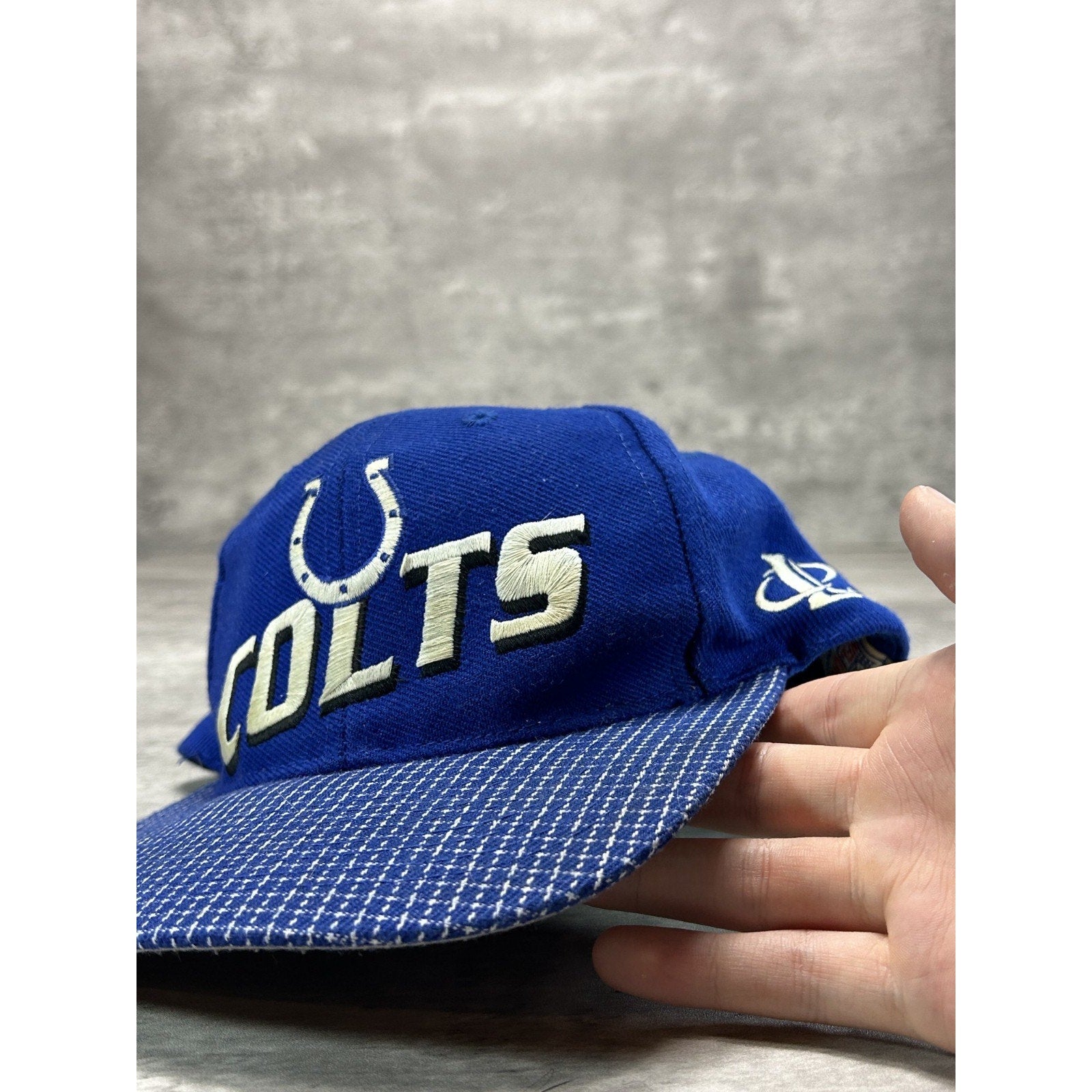 Vintage 90s Indianapolis Colts NFL Logo Athletics Embroidered Strapback Hat OSFA