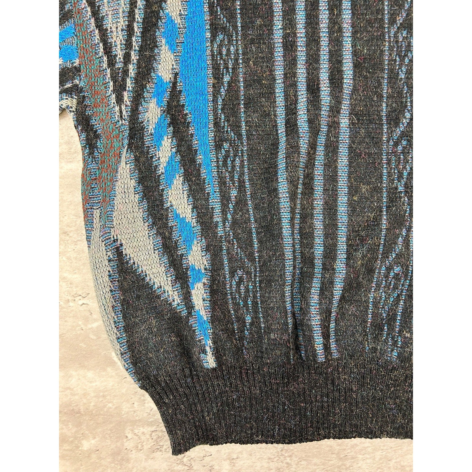 Vintage Michael Herald Abstract Striped Pullover Knit Sweater Size Large