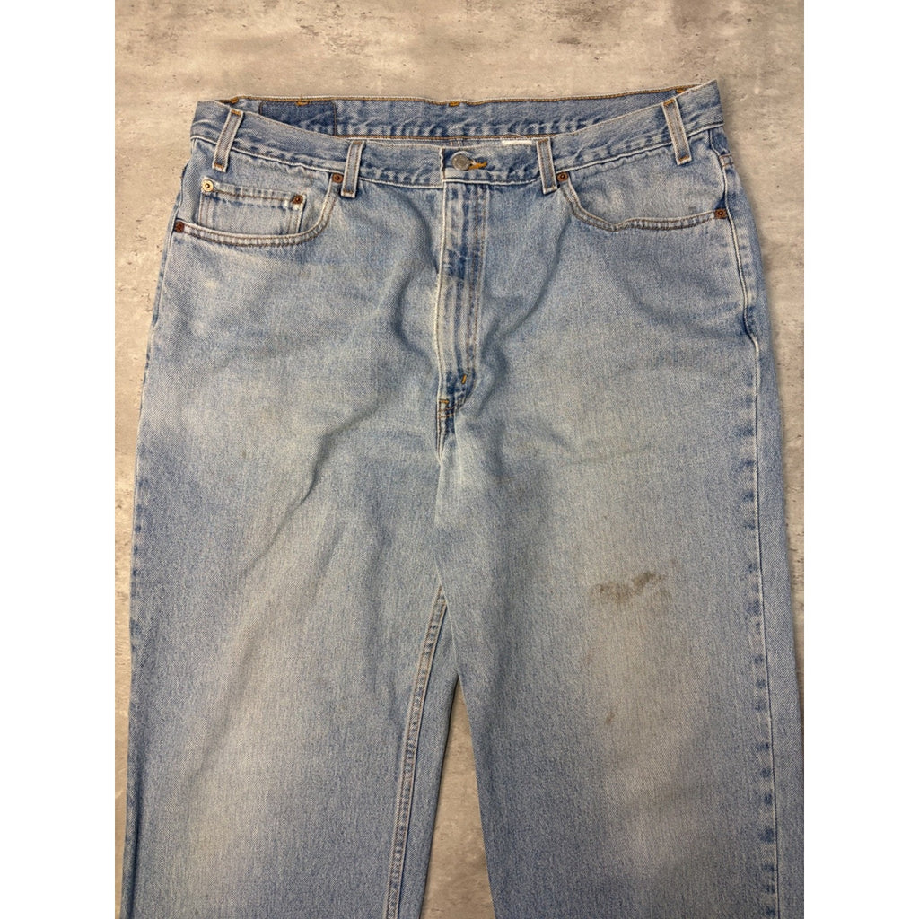 Vintage 90s Levis 550 Red Tab Relaxed Fit Light Wash Denim Pants Size 38