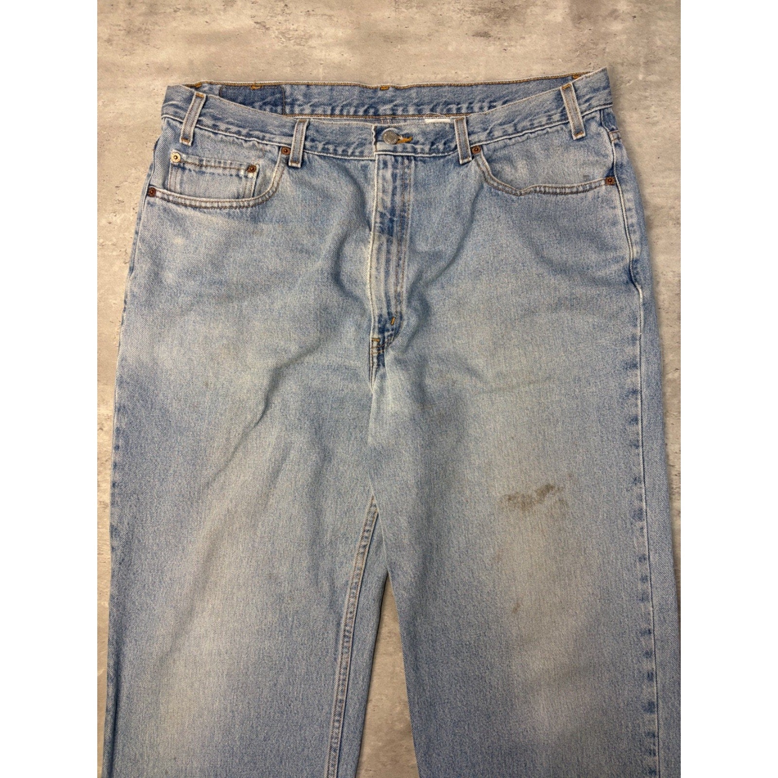 Vintage 90s Levis 550 Red Tab Relaxed Fit Light Wash Denim Pants Size 38