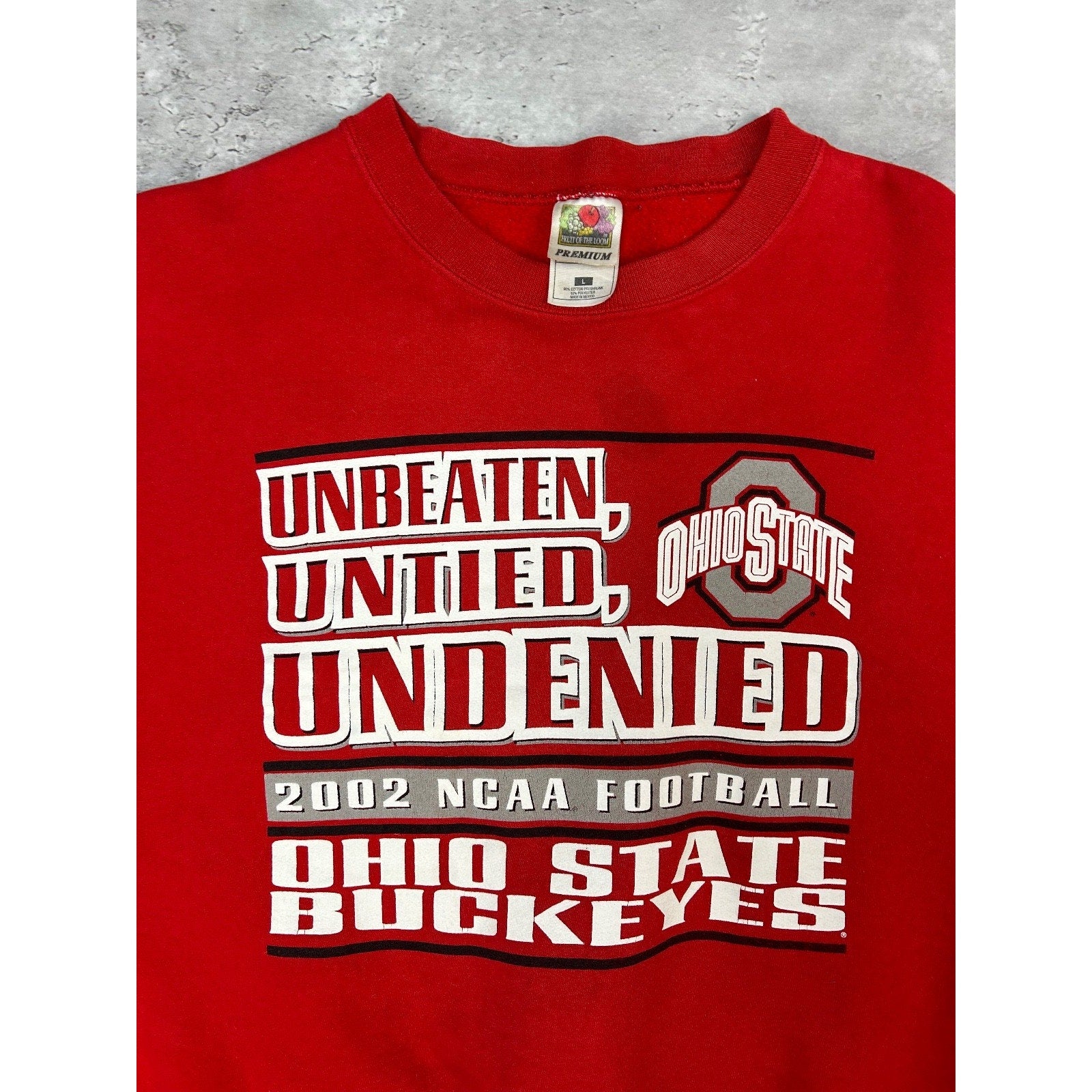 Vintage 2002 Ohio State Buckeyes NCAA Undefeated Football Sweatshirt YOUTH Large