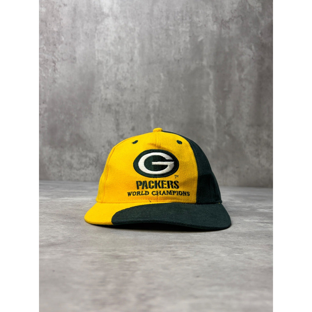 Vintage Green Bay Packers NFL World Champions Split Snapback Hat OSFA