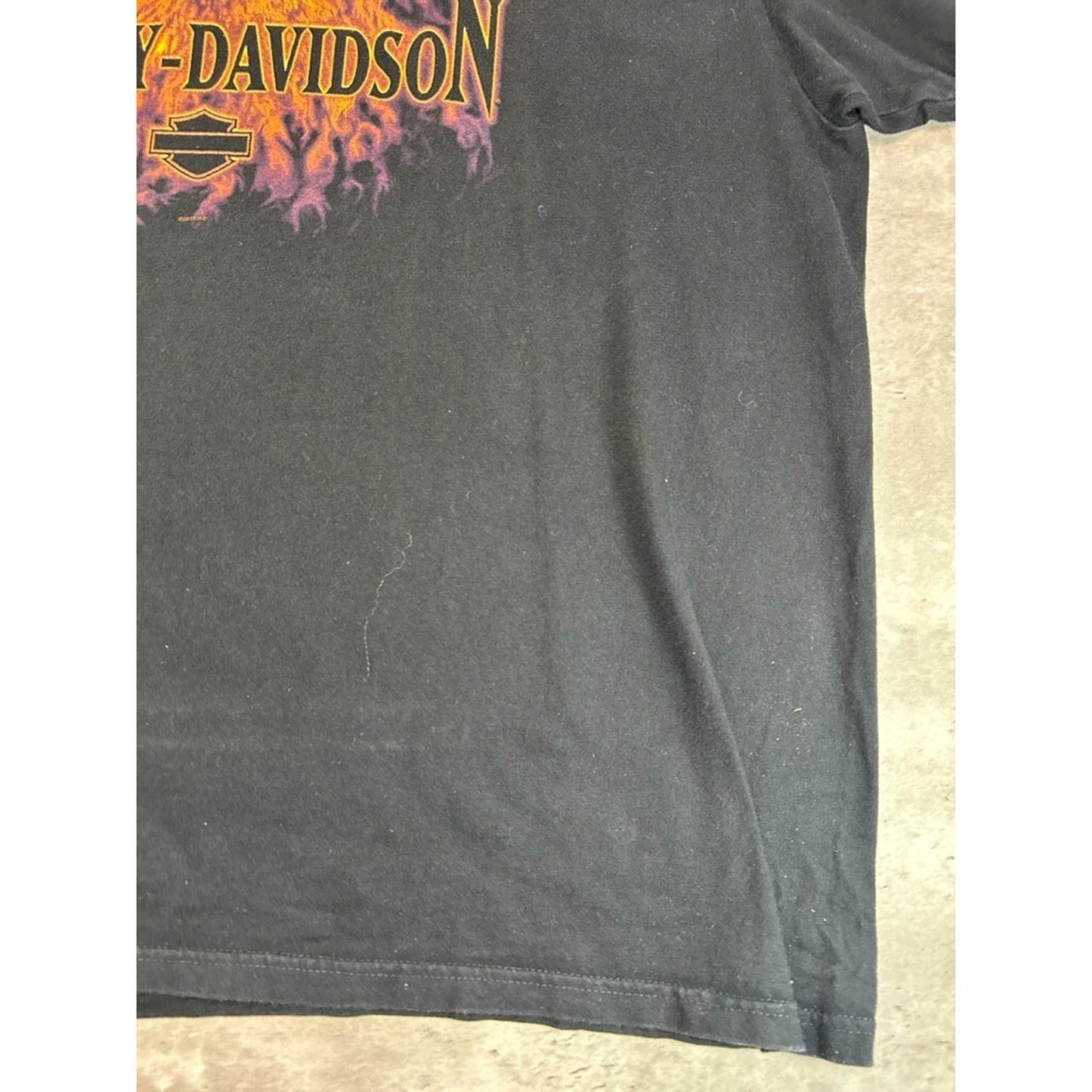 Harley Davidson Motorcycles Flaming Bald Eagle Graphic T-shirt Size XL Black