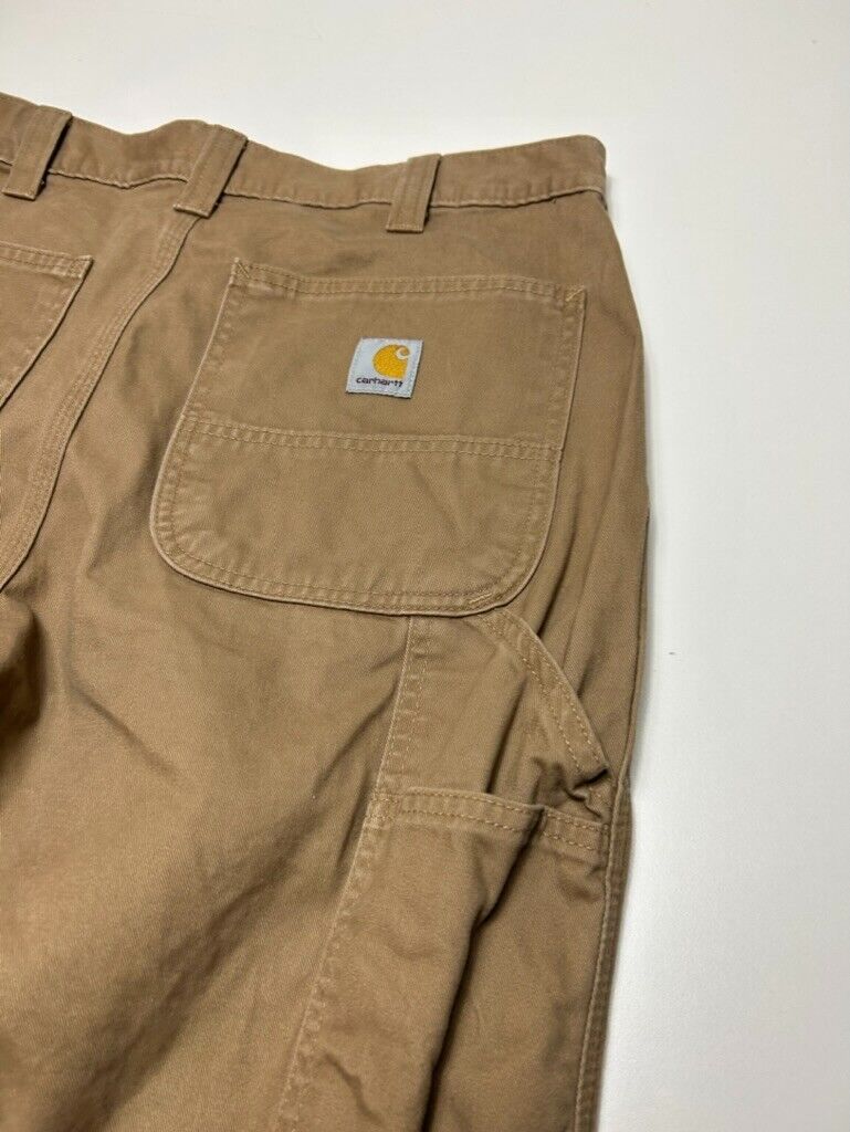 Carhartt Relaxed Fit Canvas Workwear Carpenter Pants Size 33W Beige