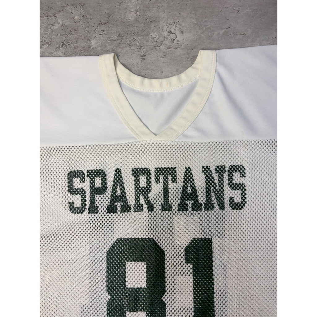 Vintage 90s Michigan State Spartans #81 NCAA Mesh Football Jersey Size Medium