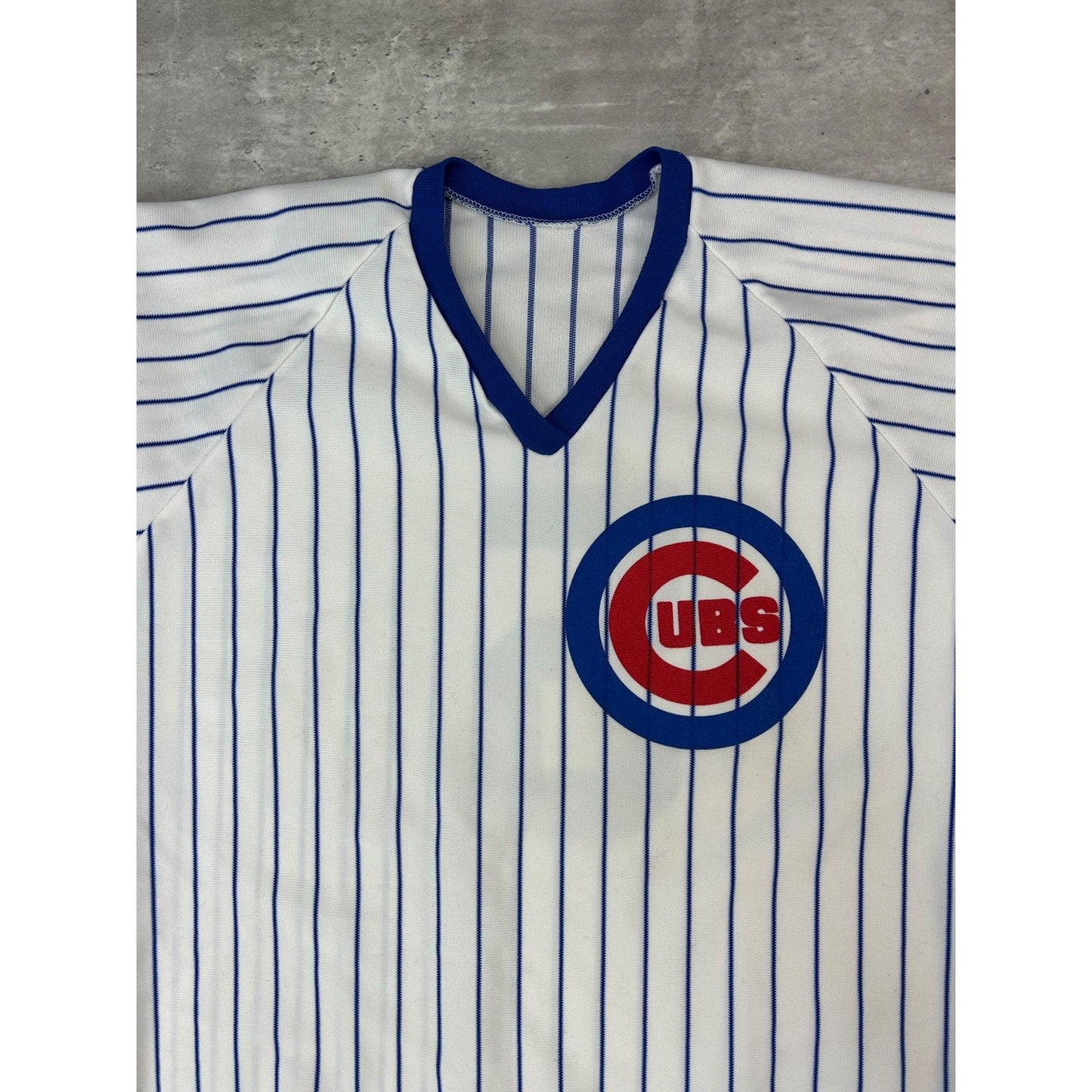 Vintage 90s Chuck Cottier #5 Chicago Cubs MLB Pinstripe Baseball Jersey Sz Large