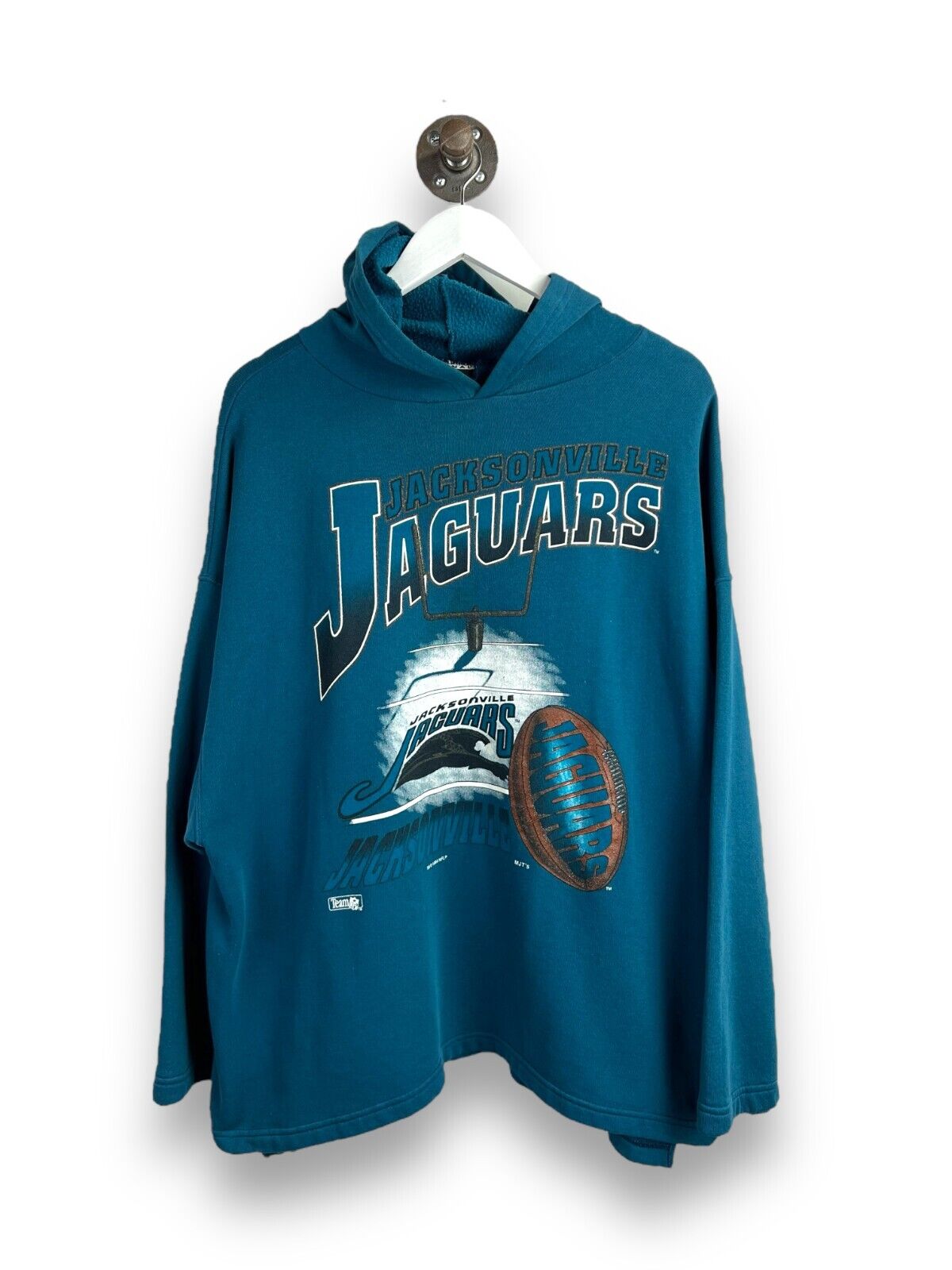 Vintage 1994 Jacksonville Jaguars NFL Big Graphic Hooded Sweatshirt Size 2XL 90s