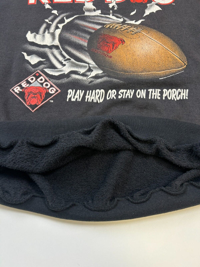 Vintage 1995 Red Dog Play Hard Or Stay On The Porch Football Sweatshirt XL 90s