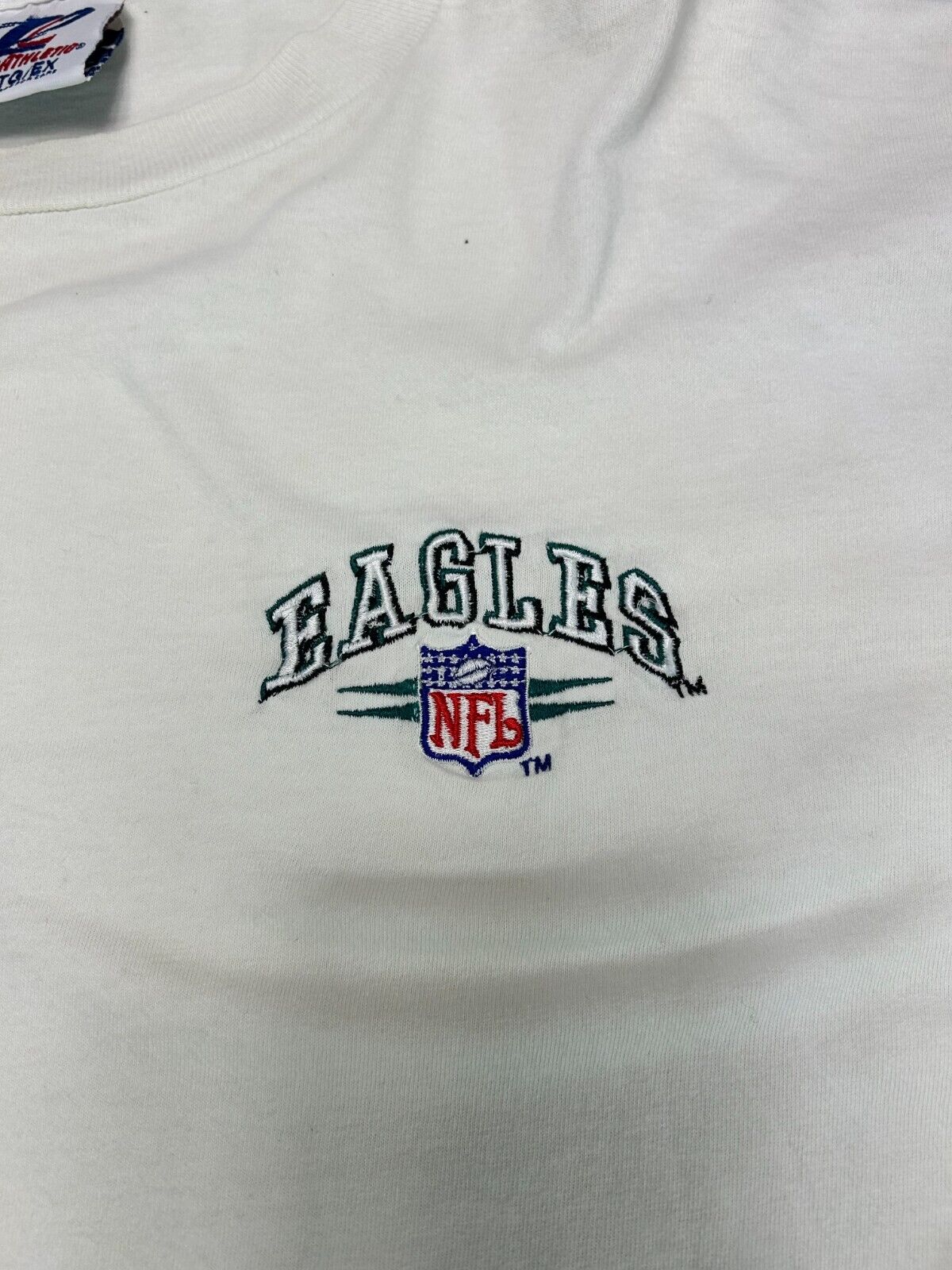 Vintage 90s Philadelphia Eagles NFL Embroidered Long Sleeve T-Shirt Sz XL White