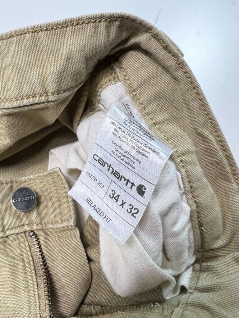 Carhartt Canvas Workwear Relaxed Fit Pants Size 34 Beige