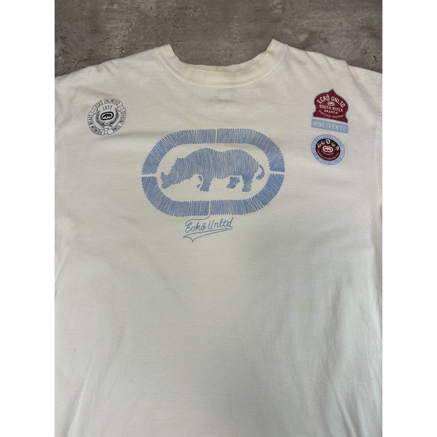 Vintage Y2K Ecko Unltd Classic Logo Graphic T-Shirt Size Large White
