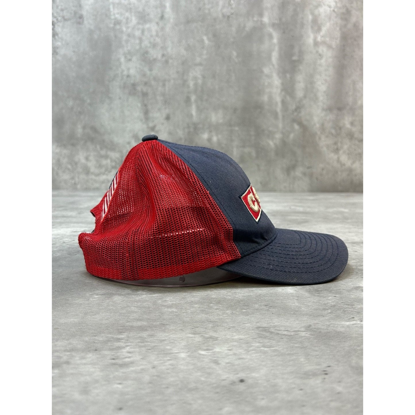 Vintage CCM Embroidered Spellout AMerican Flag Trucker Snapback Hat OSFA