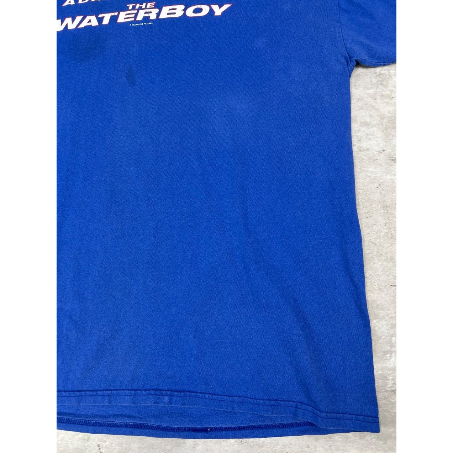 Vintage 1998 Adam Sandler The Waterboy Movie Promo T-Shirt Size XL Blue