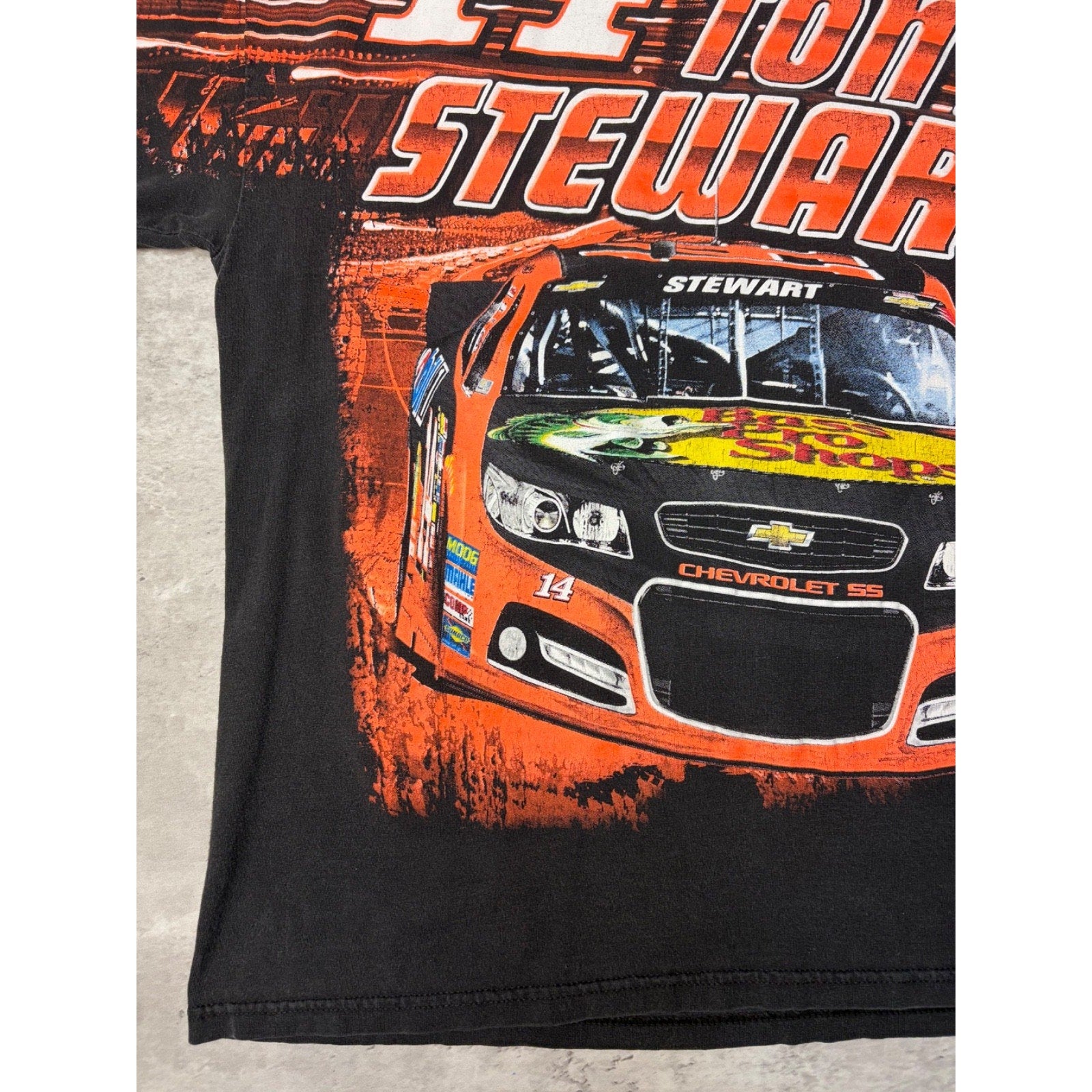 Vintage Tony Stewart #14 Nascar All Over Print Racing T-Shirt Size Large