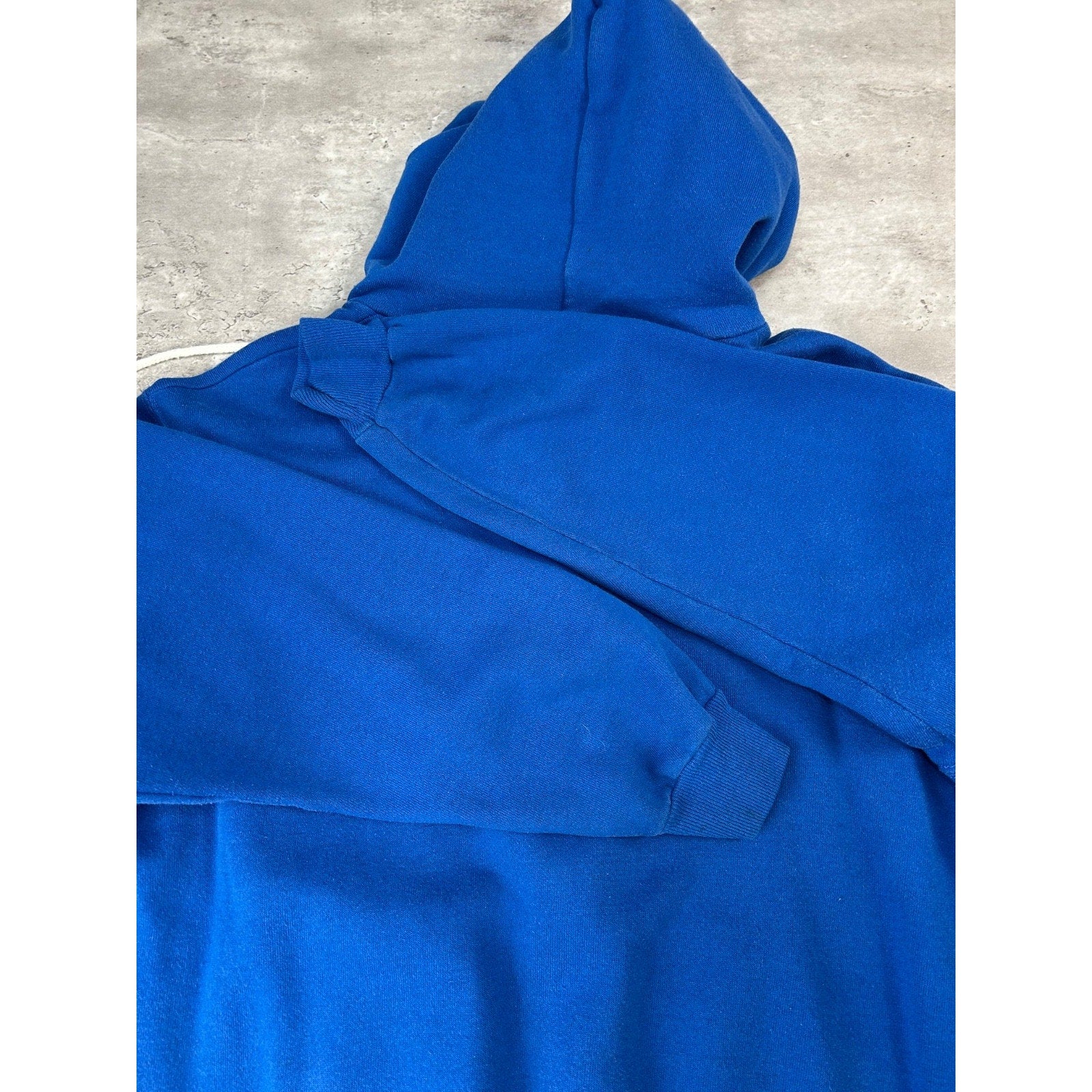 Vintage 80s Hanes Black Full Zip Blue Hooded Sweatshirt Size Large