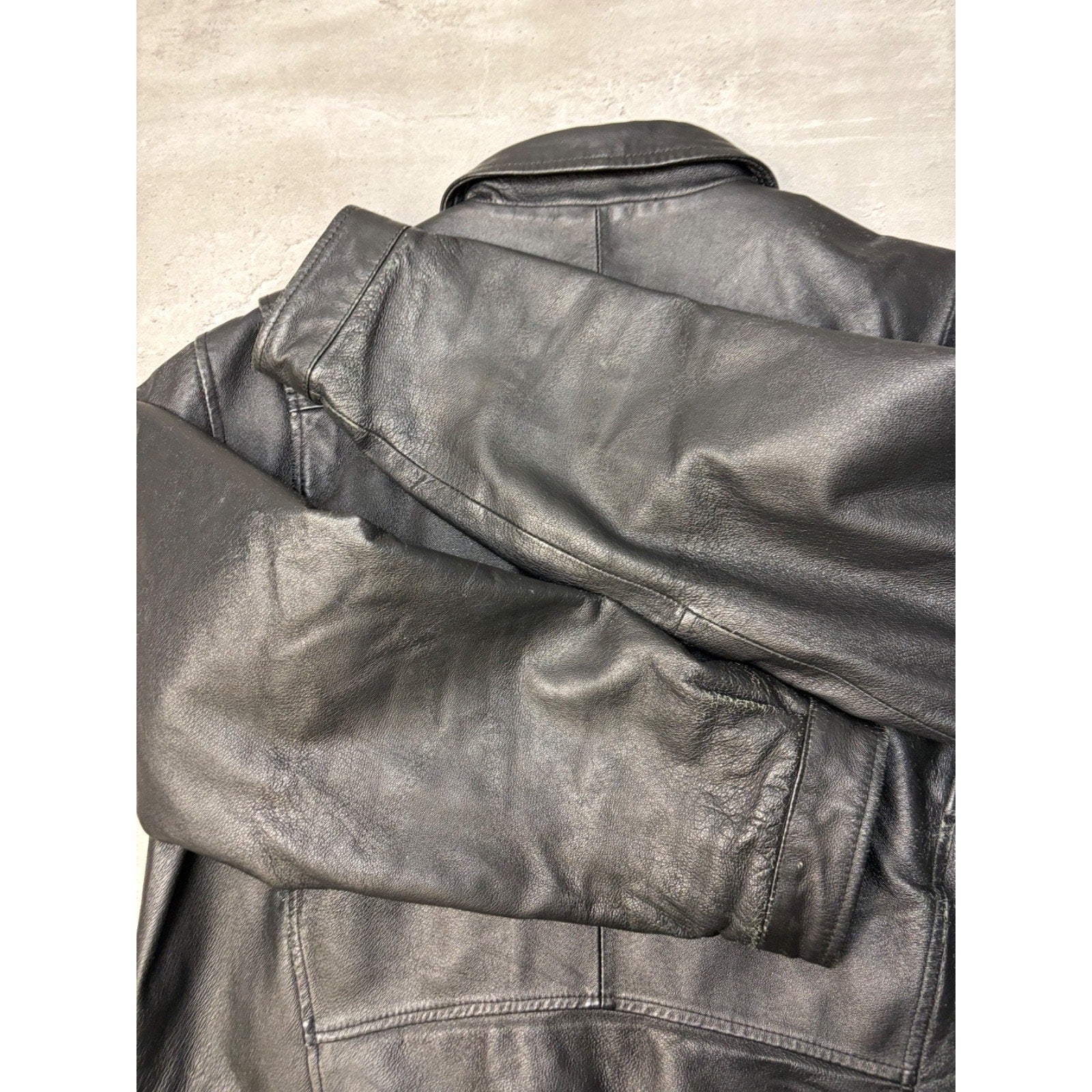 Vintage St. Johns Bay Full Zip Black Leather Jacket Size Medium