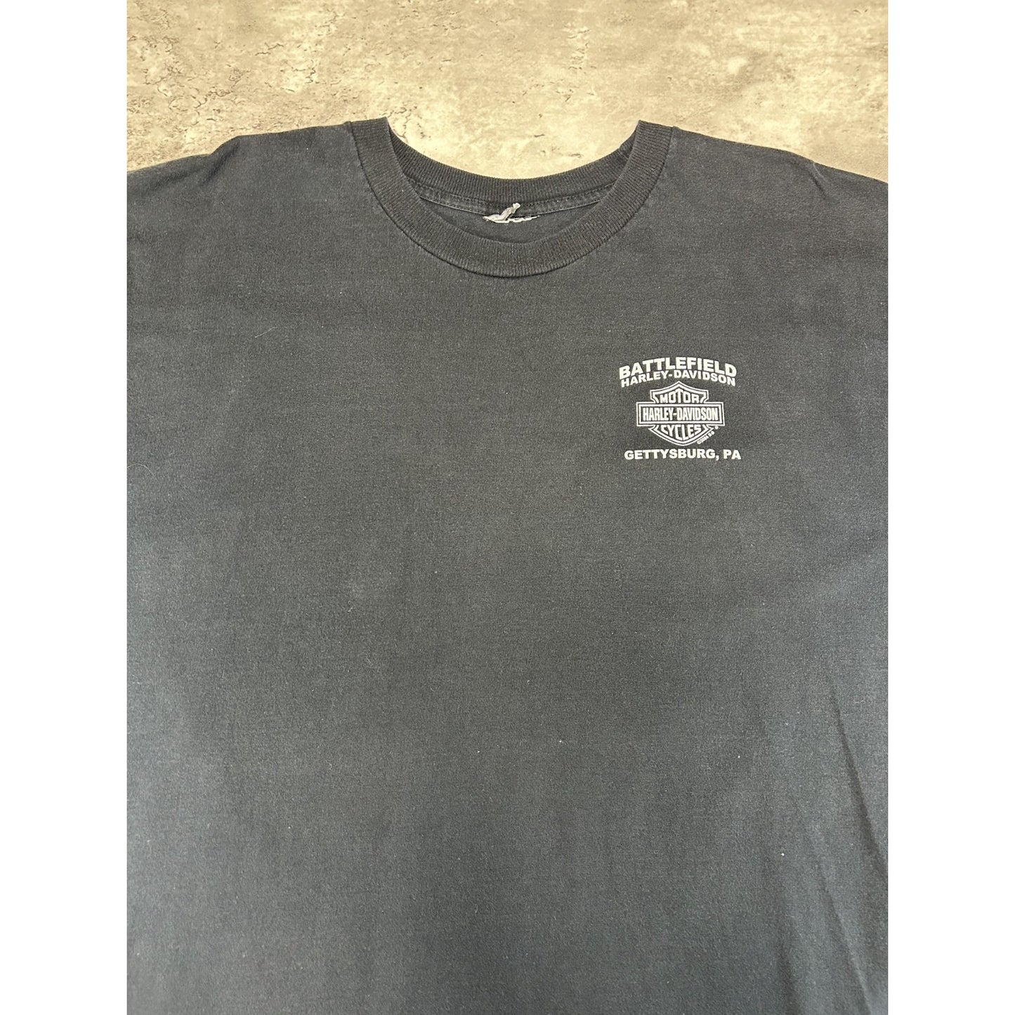 Harley Davidson Motorcycles Gettysburg Soldiers Graphic T-Shirt Size Large Black