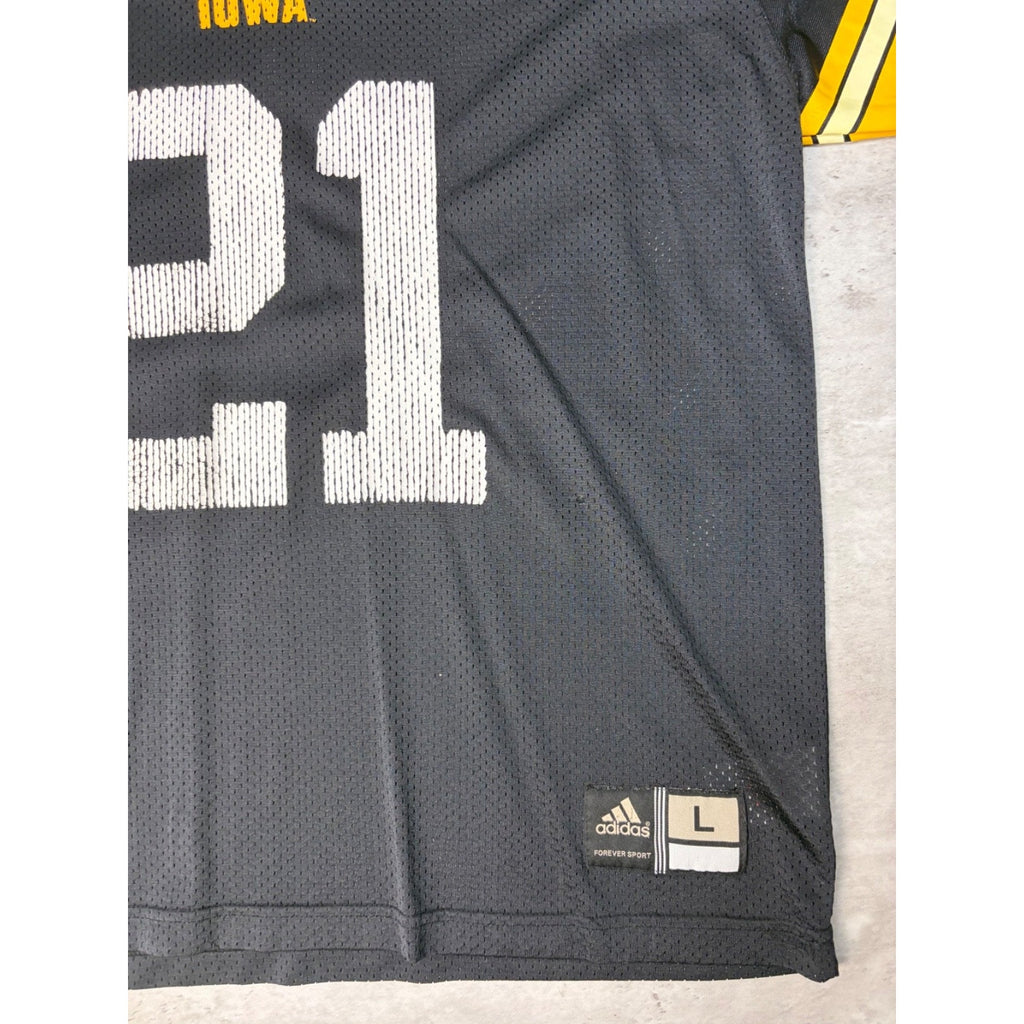 Vintage Iowa Hawkeyes #21 NCAA Adidas Black Football Jersey Size Large