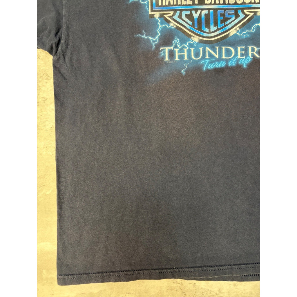 Harley Davidson Classic Logo Turn It Up Lightning Graphic T-Shirt Size 2XL