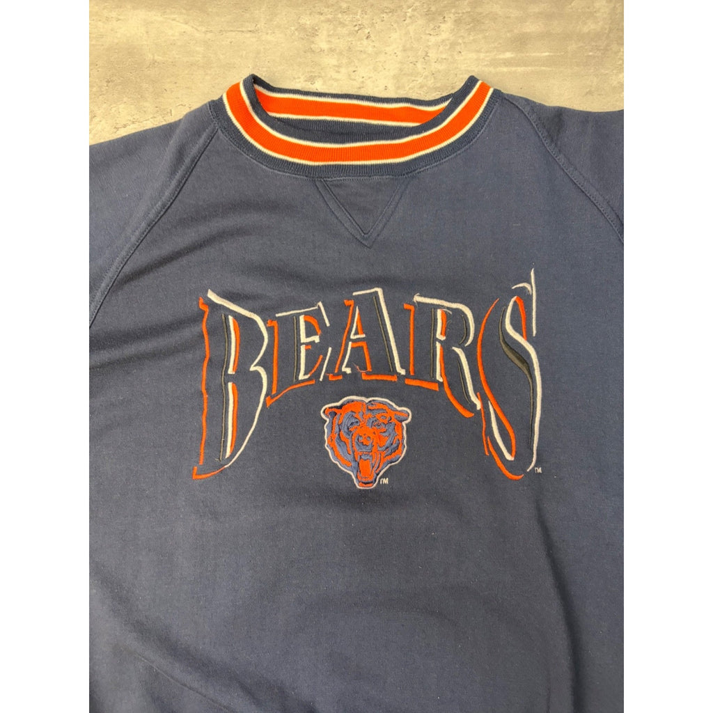 VTG 90s Chicago Bears NFL Embroidered Spellout Graphic Sweatshirt Size Medium