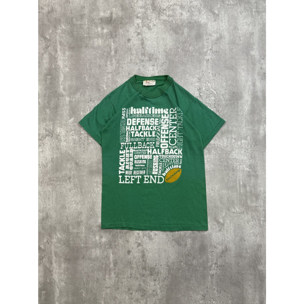 Vintage 80s Green Bay Packers NFL Football Spellout Graphic T-Shirt Size Medium