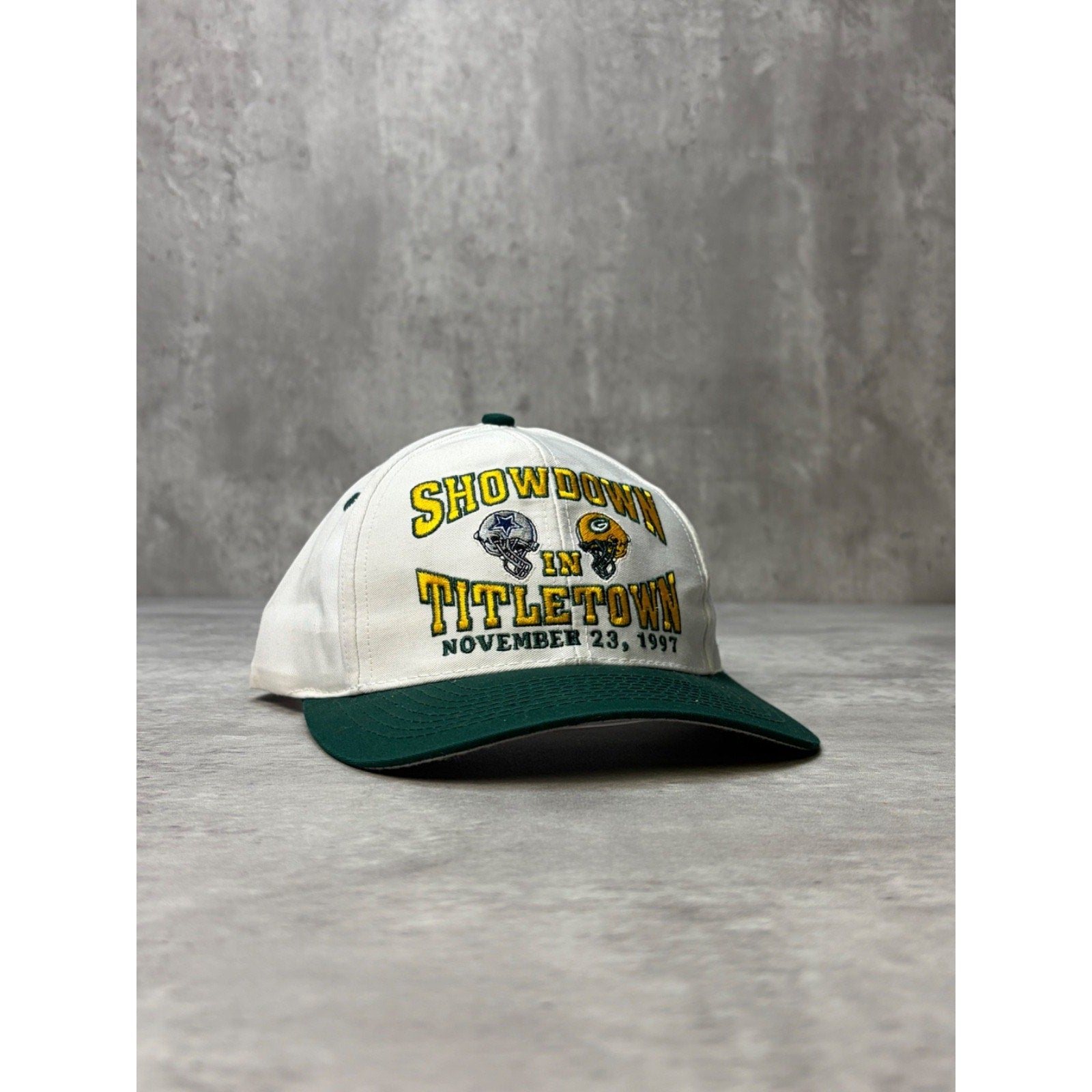 Vintage 1997 Packers Vs Cowboys NFL Showdown To Titletown Snapback Hat OSFA
