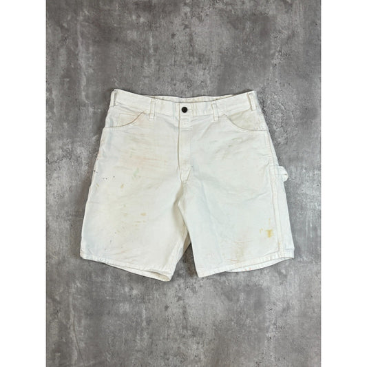 Vintage Dickies Canvas Workwear Painters Shorts Size 36 White
