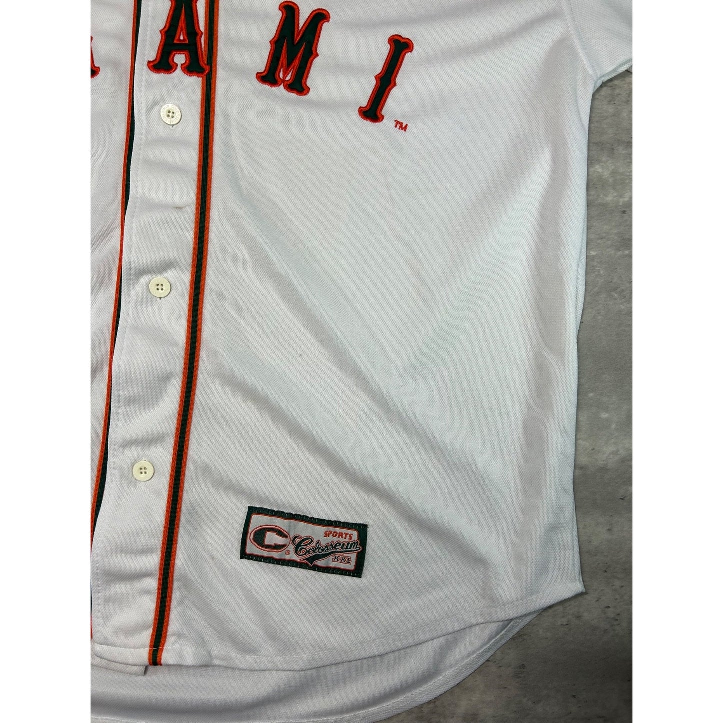 Vintage 2000s Miami Hurricanes NCAA Stitched Baseball Jersey Size 2XL