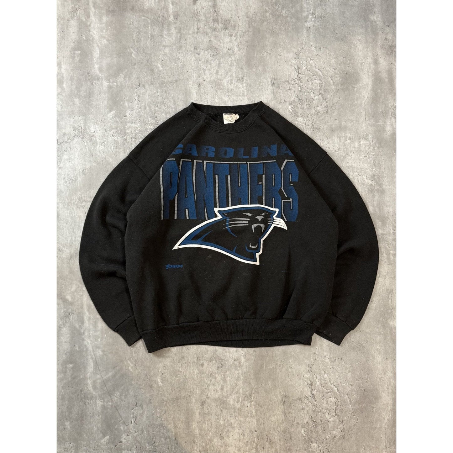 Vintage 90s Carolina Panthers NFL Big Graphic Logo Football Sweatshirt Sz Large