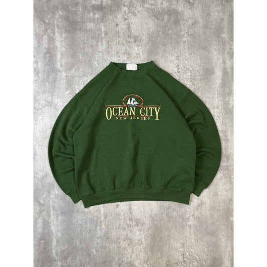 Vintage 90s Ocean City Embroidered Spellout Destination Sweatshirt Size Large