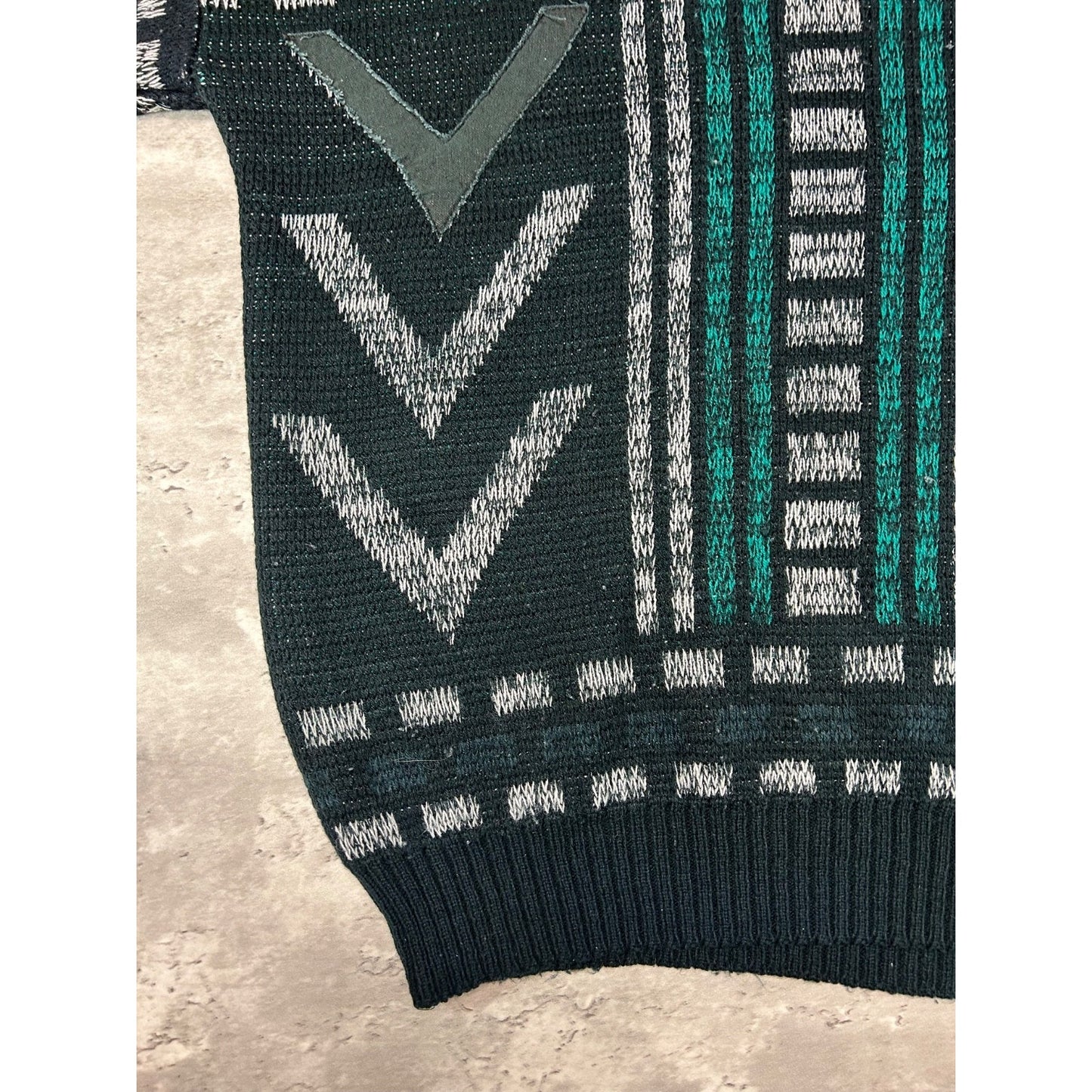 Vintage 90s Abstract Pattern Print Pullover Knit Sweater Size Large