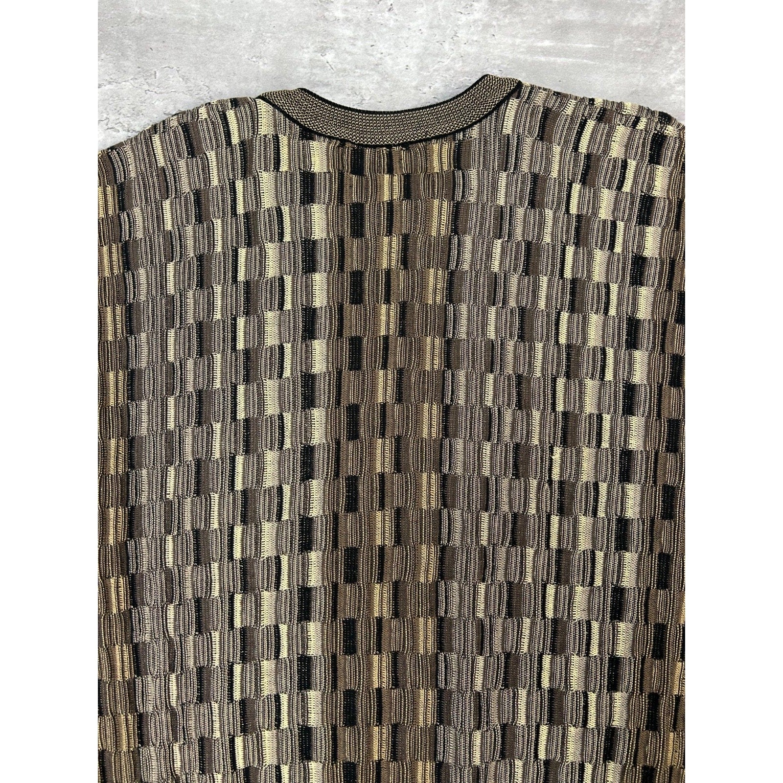 Vintage 90s Tundra 3D Checkered Print Pullover Lightweight Knit Sweater Sz Large