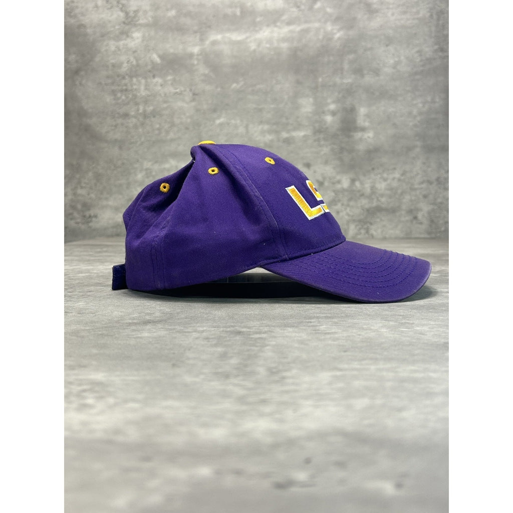 Vintage LSU Tigers NCAA Embroidered Spellout Logo Strapback Hat OSFA