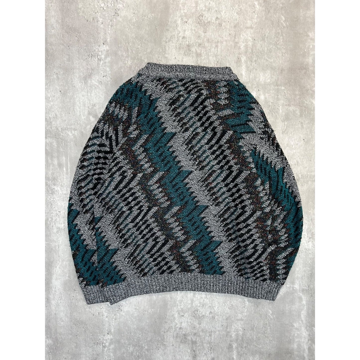 Vintage 90s Daniel Henry Abstract Pattern Knit Sweater Size Large