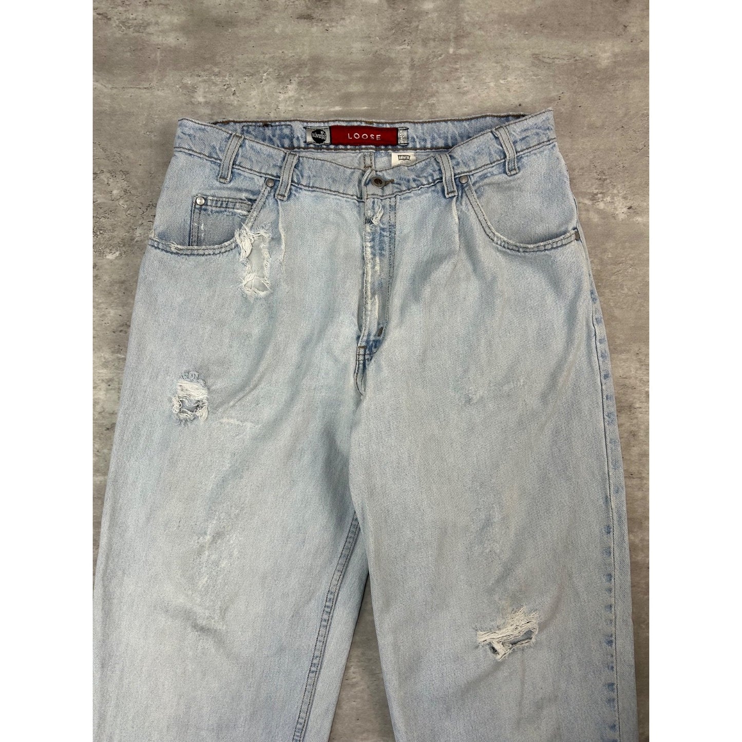 Vintage 90s Levis Silvertab Loose Fit Light Wash Denim Pants Size 34