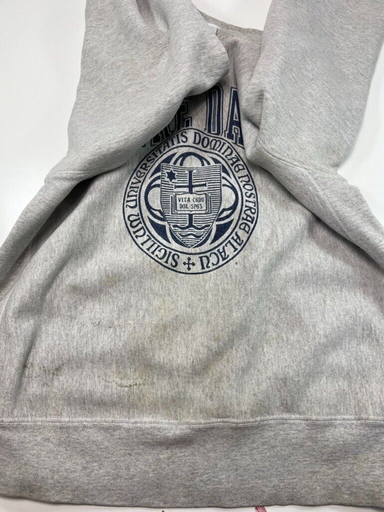 Vintage 90s University of Notre Dame Spellout Crest Sweatshirt Size Large