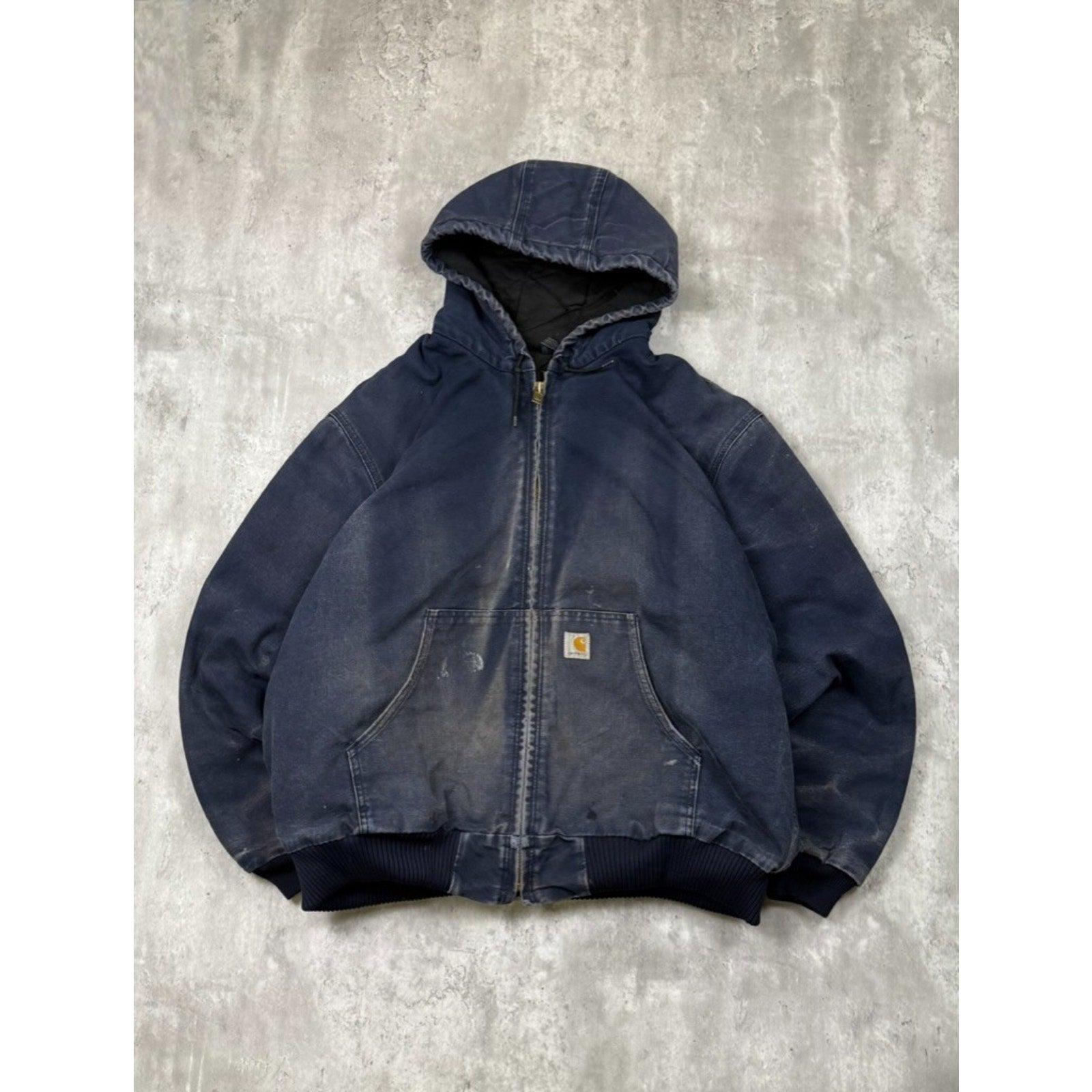 Vintage Carhartt Insulated Canvas Workwear Hooded Active Jacket Size XL J140 DNY