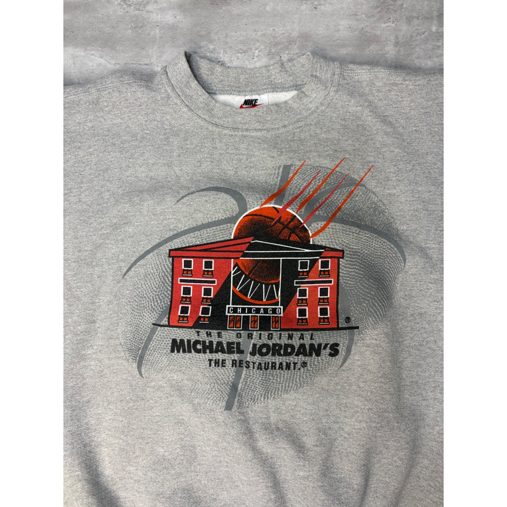 VTG 90s Nike Michael Jordan's Restaurant Destination Graphic Sweatshirt Size XL