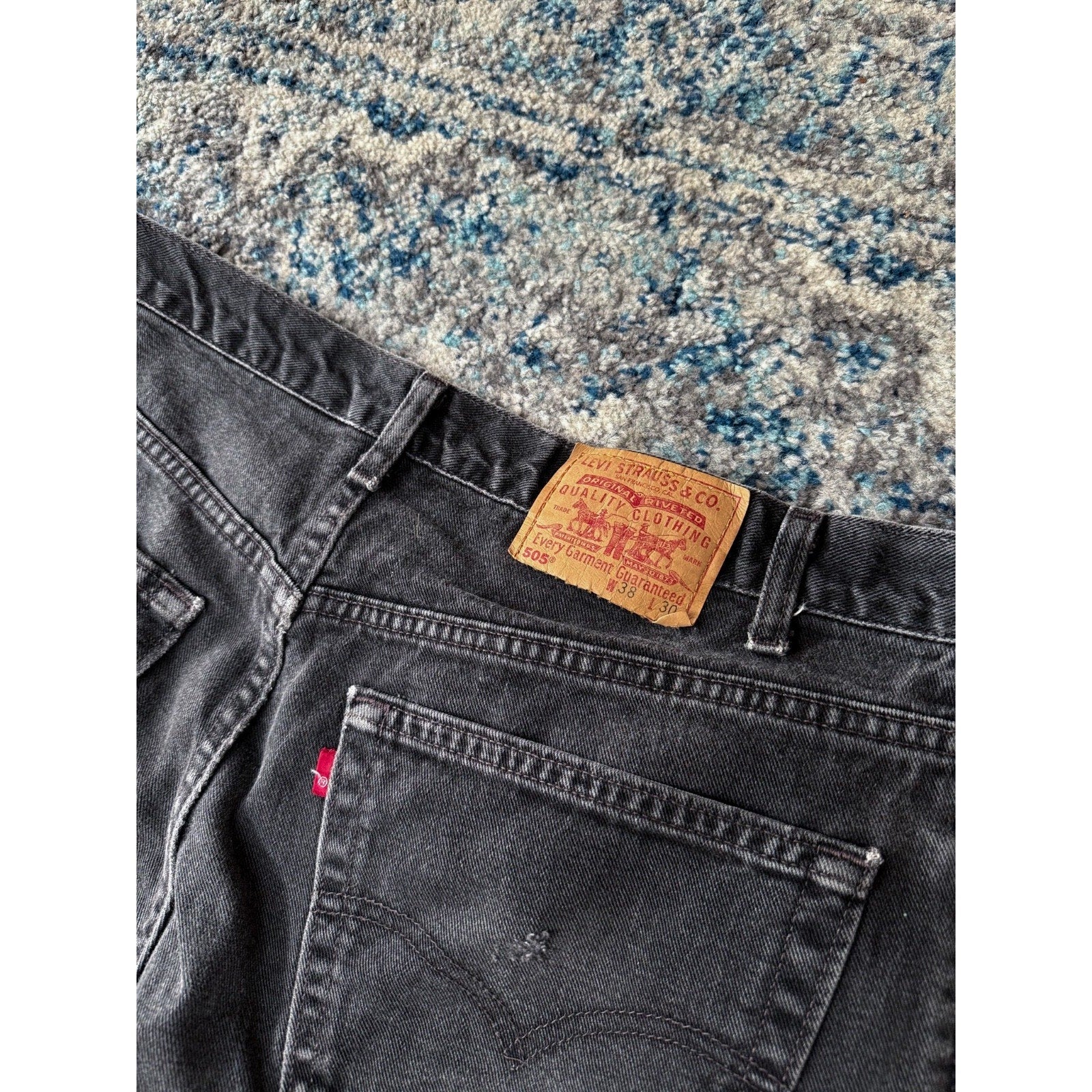 Vintage Levis 505 Red Tab Regular Fit Black Wash Denim Pants Size 38