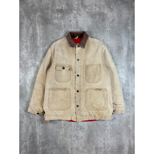 Vintage 1960s Carhartt Quilted Lined Canvas Workwear Chore Jacket Size Large