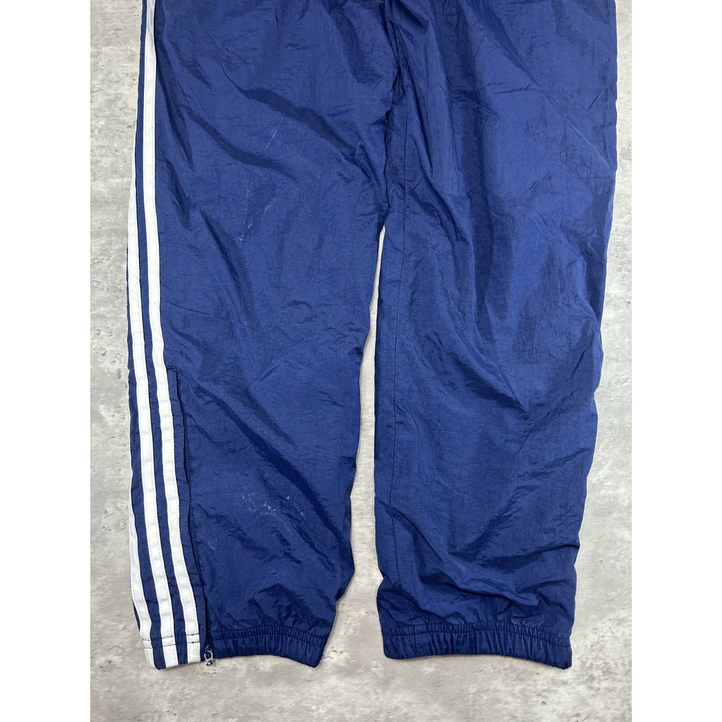 Vintage 90s Adidas Embroidered Logo Three Stripes Nylon Track Pants Size Small
