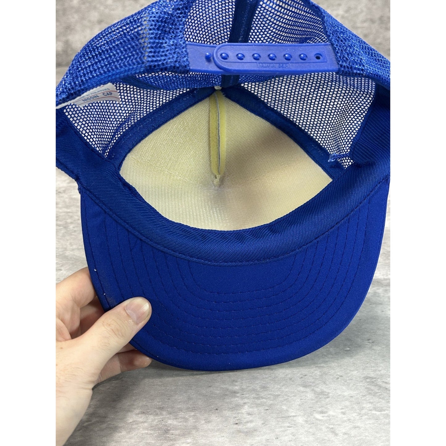 Vintage 80s Ramseyer Excavating Graphic Spellout Trucker Snapback Hat OSFA