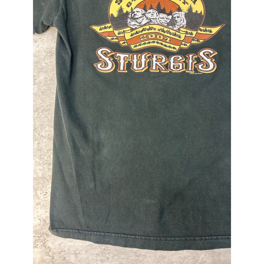 Vintage 2004 Sturgis Black Hills Rally Bike Week Eagle Graphic T-Shirt Sz Medium