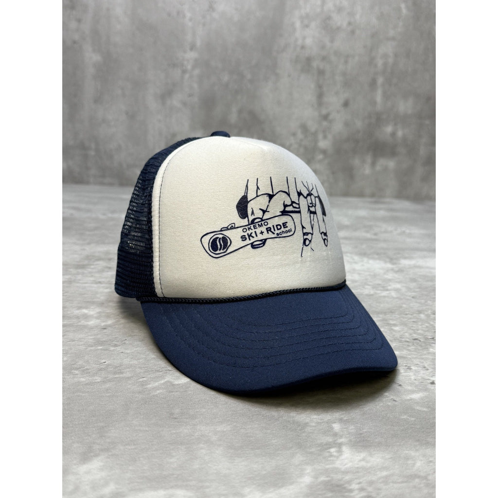 Vintage 80s/90s Okemo Ski Ride Graphic Destination Trucker Snapback Hat OSFA